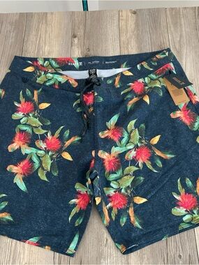 Roark Passage 18” La Selva Floral Hemp Blend Boardshorts 38 NWT